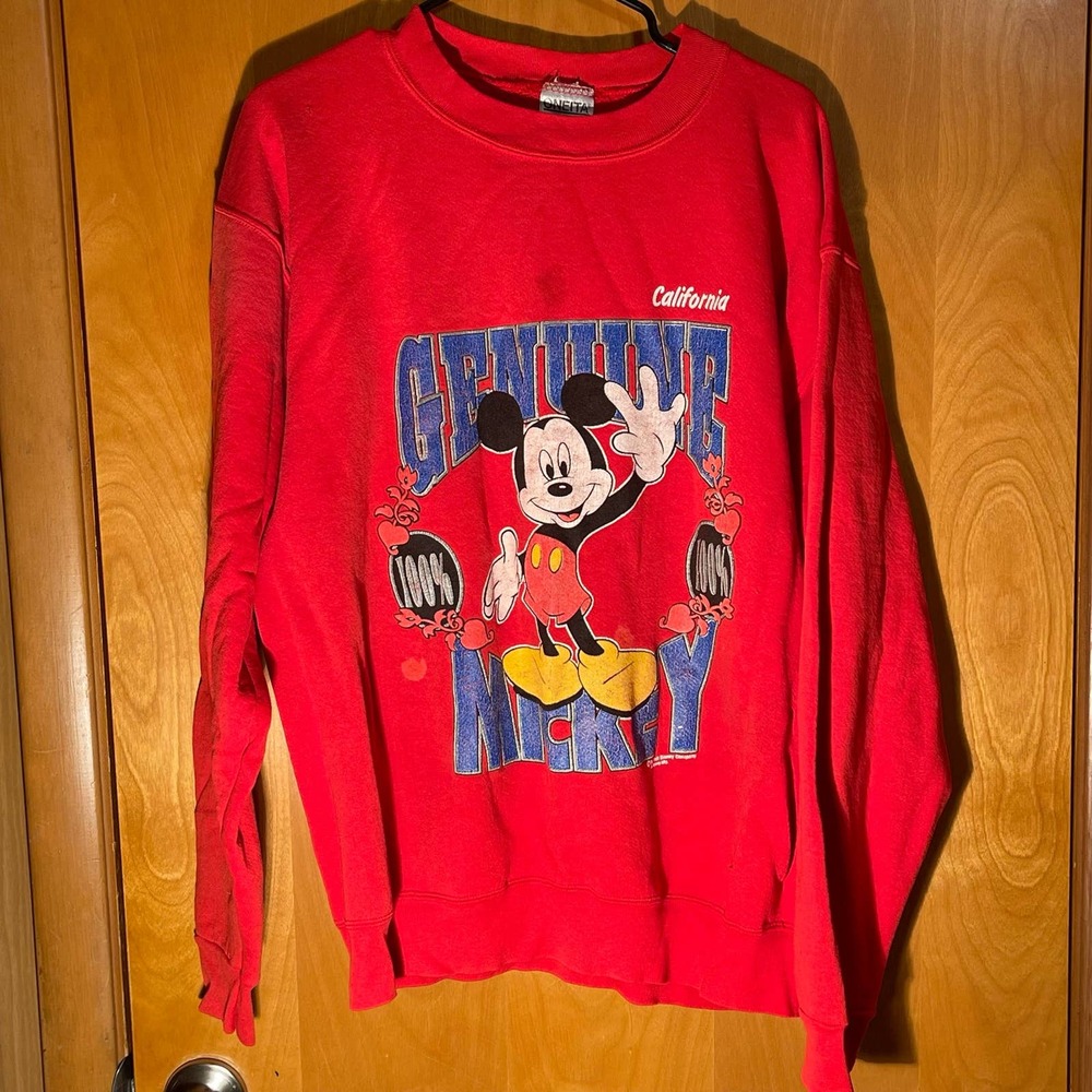 Vintage Mickey Mouse Walt Disney Genuine 100%‎ California Sweater XL USA